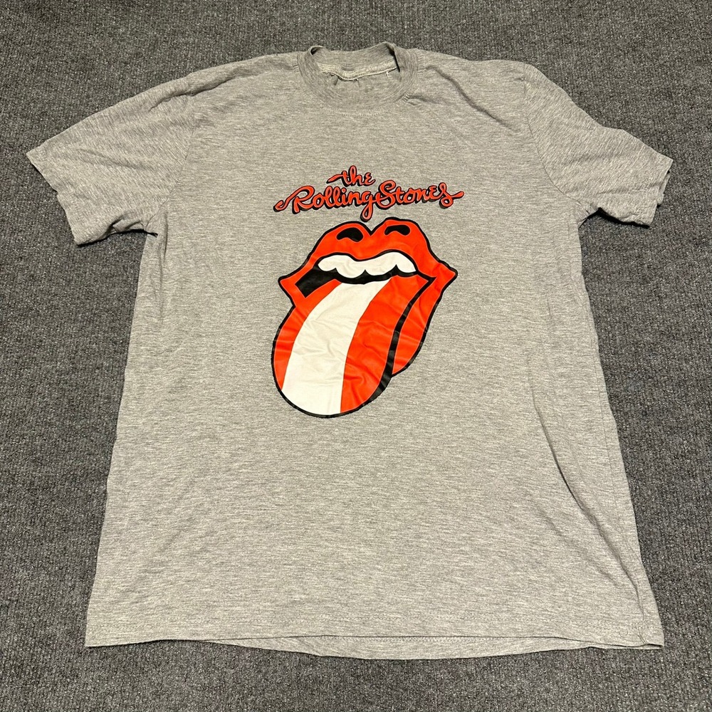 The Rolling Stones Lima Peru‎ Concert Tour Graphic T-Shirt Gray Mens Large